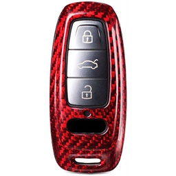 [50765] Case for Audi Key A8, A6, A7 2018-2019, made from Carbon, Glossy Red