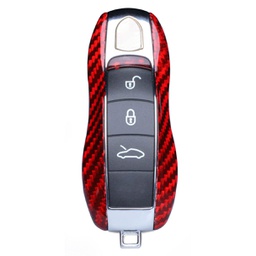 [50757] Case for Porsche Key with 3 Button Layout, made from Carbon, Glossy Red