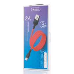[53330] Cabluri Tranyoo, S7, USB Type-C Cable, 3m, 2A, Red