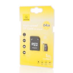 [54892] USAMS, High Speed TF Card 64GB + Adapter, US-ZB119, Yellow