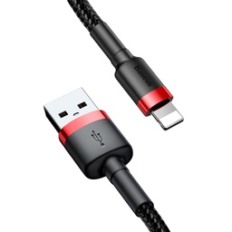 [54934] Baseus, Cafule Cable, USB For Lightning, 2.4A, 1m, Red + Black