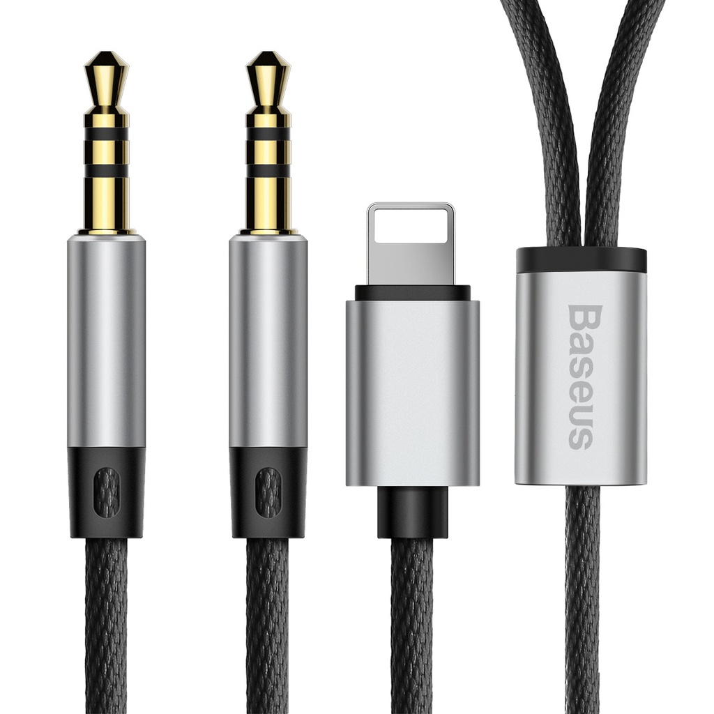 Cabluri Baseus, L33 Apple + 3.5mm to 3.5mm AUX Audio Cable, Black