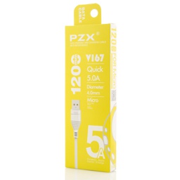 [55036] PZX, Micro USB Cable, Quick Charge 2A, V167, 1.2 m, White