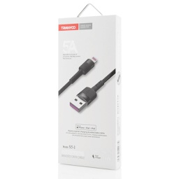 [55071] Cabluri Tranyoo, S5, Lightning Cable, 1m, Black