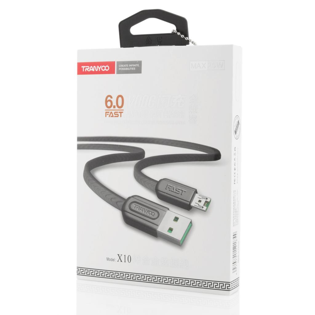 Cablu Tranyoo, X10, Micro USB Cable, Fast Charge, Black