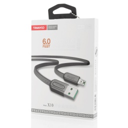 [55072] Tranyoo, X10, Micro USB Cable, Fast Charge, Black