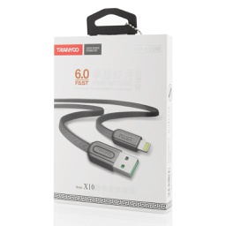 [55074] Tranyoo, X10, Lightning Cable, Fast Charge, Black