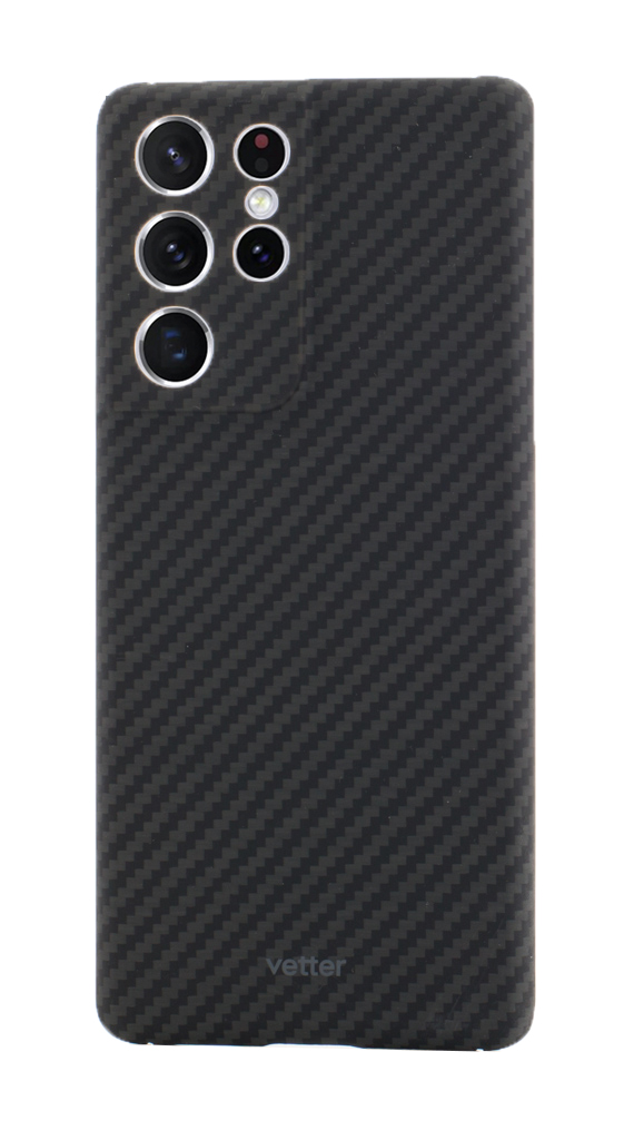 Husa Samsung Galaxy S21 Ultra, Clip-On Super Slim, made from Aramid Fiber, Kevlar, Black