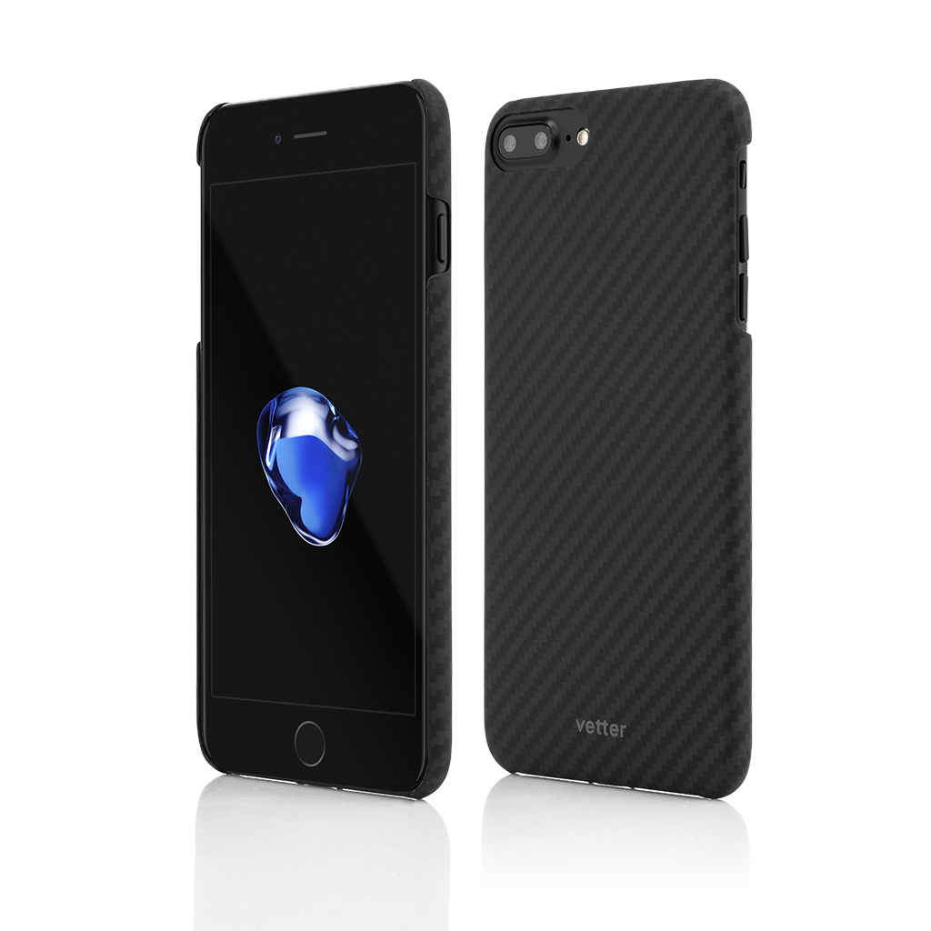 Produs Resigilat, Husa iPhone 8 Plus, 7 Plus, Clip-On Ultra Slim, Made from Aramid Fiber, Kevlar, Black