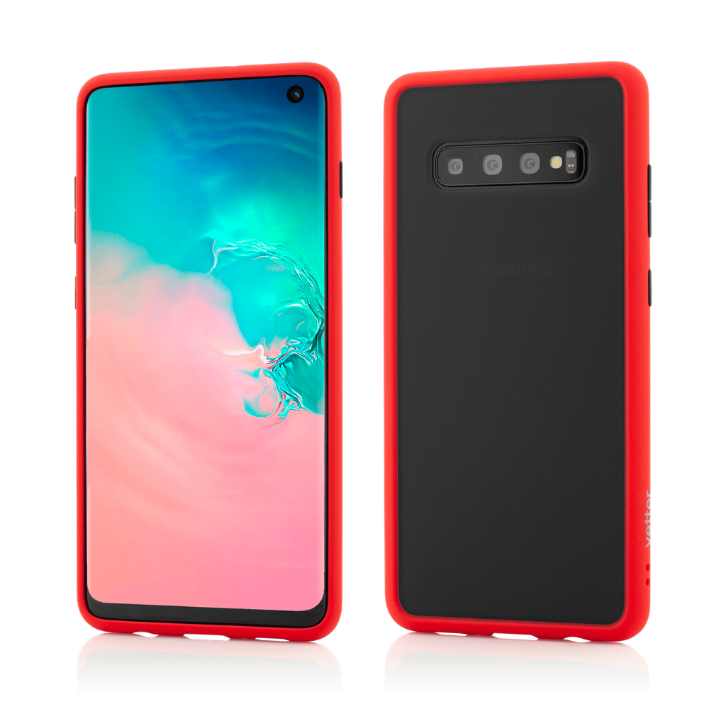 Produs Resigilat, Husa Samsung Galaxy S10, Clip-On Hybrid Protection, Shockproof Soft Edge and Rigid Matte Back Cover, Red