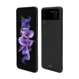 [60054] Husa Samsung Galaxy Z Flip3 5G, Clip-On, made from Aramid Fiber, Kevlar, Black