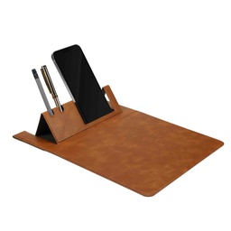 [61286] mouseStand, Mousepad, Smartphone Stand and Pen Holder, Brown