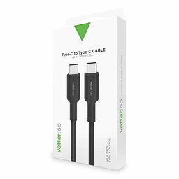 [61386] Cablu Type C Cable to Type C, Vetter GO, 5A, 100W, 1m, Black