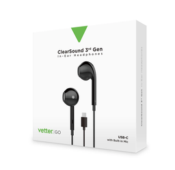 [61500] ClearSound In-Ear Headphones3rd Gen, USB-C, Handsfree, Black