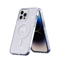 [61672] Husa iPhone 14 Pro, MagSafe Compatible, Soft Pro Glitter, Transparent