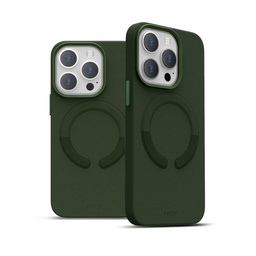 [62770] Husa iPhone 14 Pro, Clip-On Vegan Leather, MagSafe Compatible, Green