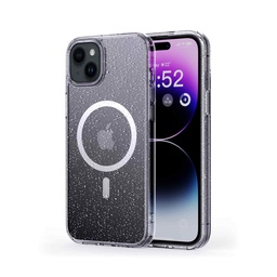 [62819] Husa iPhone 15 Plus, MagSafe Compatible, Soft Pro Glitter, Transparent