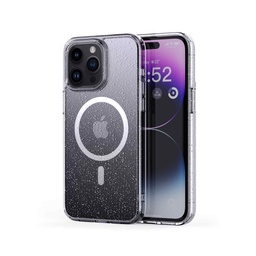 [62820] Husa iPhone 15 Pro, MagSafe Compatible, Soft Pro Glitter, Transparent