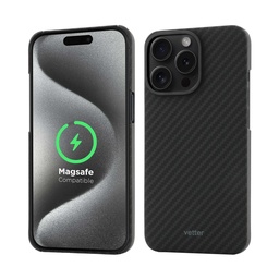 [62869] Husa iPhone 15 Pro, Clip-On MagSafe Compatible, made from Aramid Fiber, Kevlar, Black
