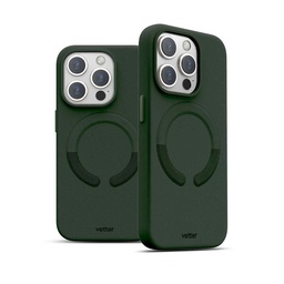 [63230] Husa iPhone 15 Pro, Clip-On Vegan Leather, MagSafe Compatible, Green