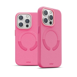 [63233] Husa iPhone 15 Pro, Clip-On Vegan Leather, MagSafe Compatible, Pink
