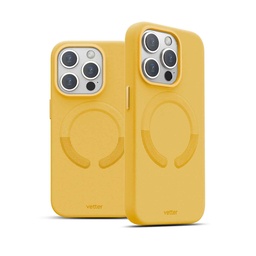 [63234] Husa iPhone 15 Pro, Clip-On Vegan Leather, MagSafe Compatible, Candy Yellow