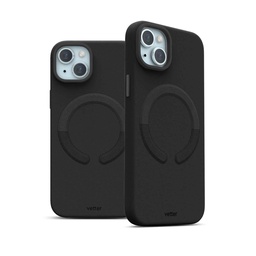 [63250] Husa iPhone 15 Plus, Clip-On Vegan Leather, MagSafe Compatible, Black